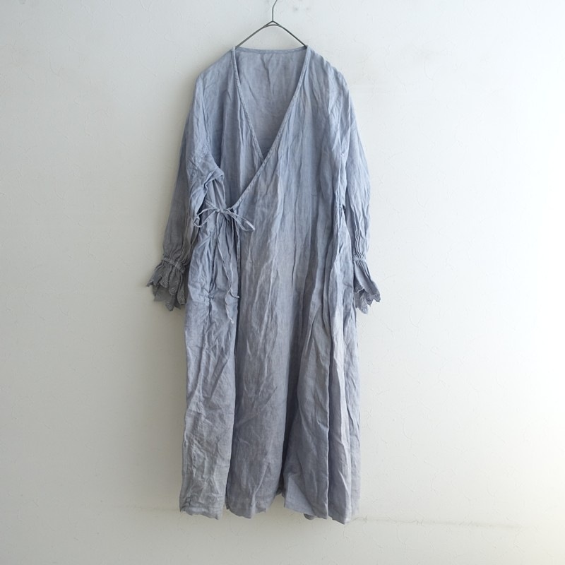 nest Robe] [Linen] Scallop Embroidered Cache-coeur Dress | Japan Finds