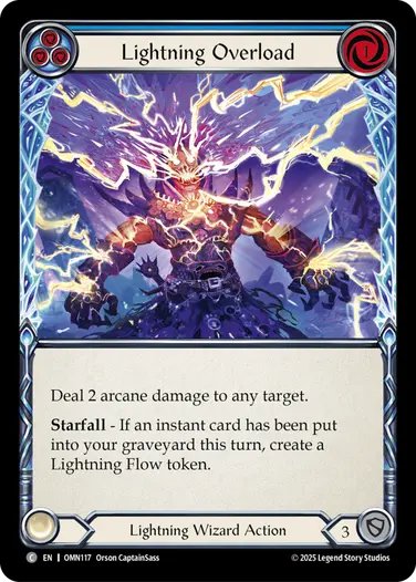Rainbow Foil] Lightning Wizard Lightning Overload (Blue) OMN117