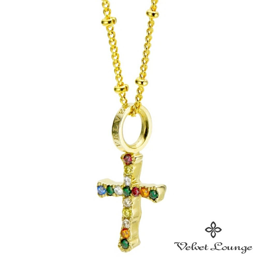 Velvet Lounge] [Unisex] [K18 Coating] [Silver 925] Cross Pendant
