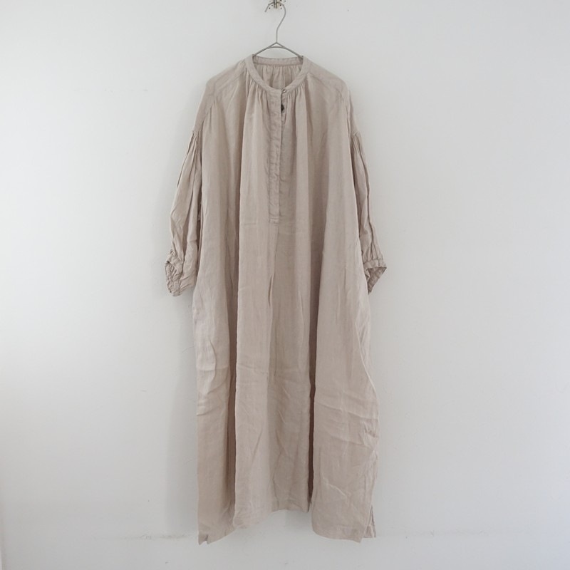 nest Robe] [Linen] [Size F] Band Collar Shirt Dress | Japan Finds
