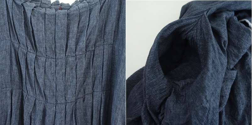 Daniela Gregis] [Linen Denim] Pleated Dress | Japan Finds