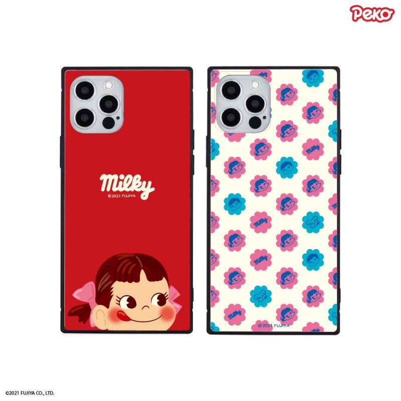 Peko-chan] [iPhone 12/12 Pro] Square Glass Case | Japan Finds