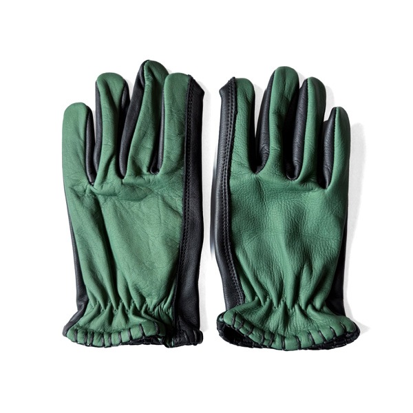 Signal Glove] [No.34] [Green/Black] Two-Tone Gloves | Japan Finds