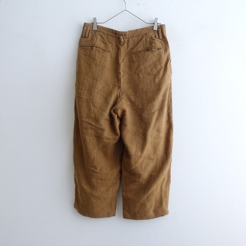 Suzuki Takayuki] [Wool Linen] [Size 1] Wide-Leg Tuck Pants | Japan